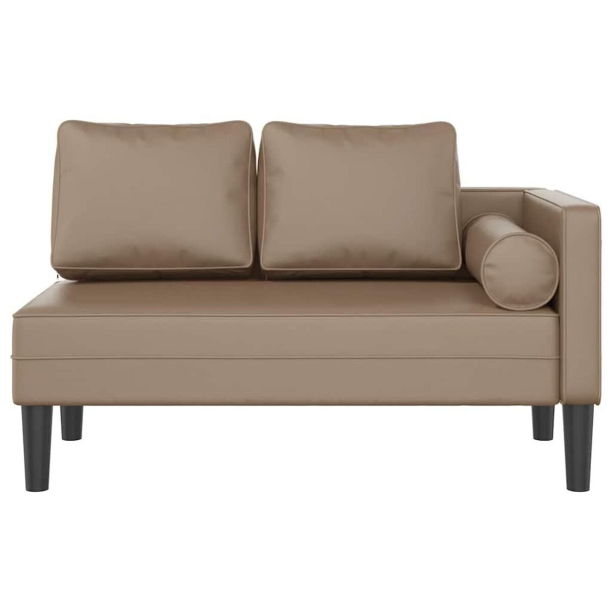 VIDAXL Chaise longue avec coussins cappuccino similicuir