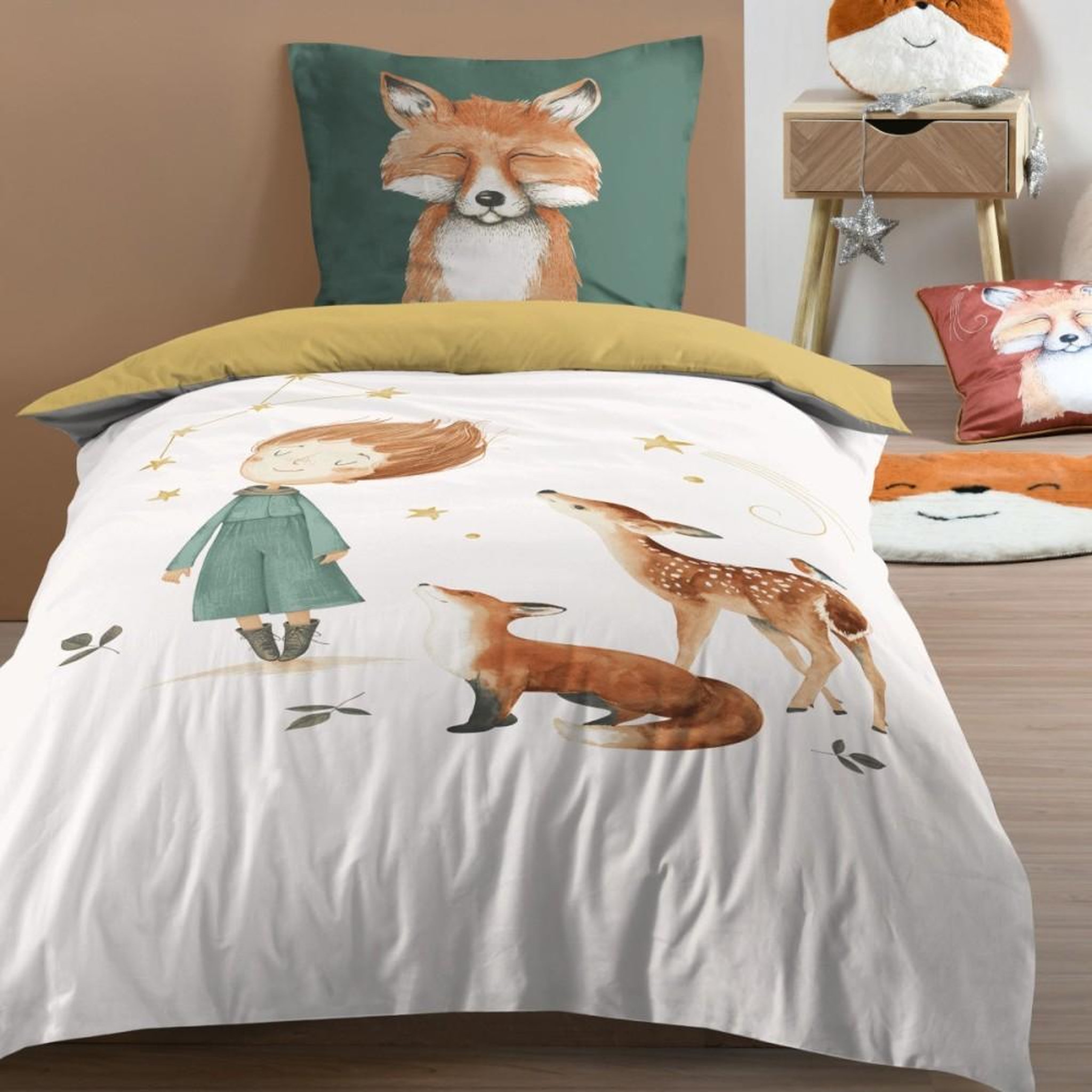 STOF Housse de couette 140x200 FERDINAND + 1 taie coton 57 fils