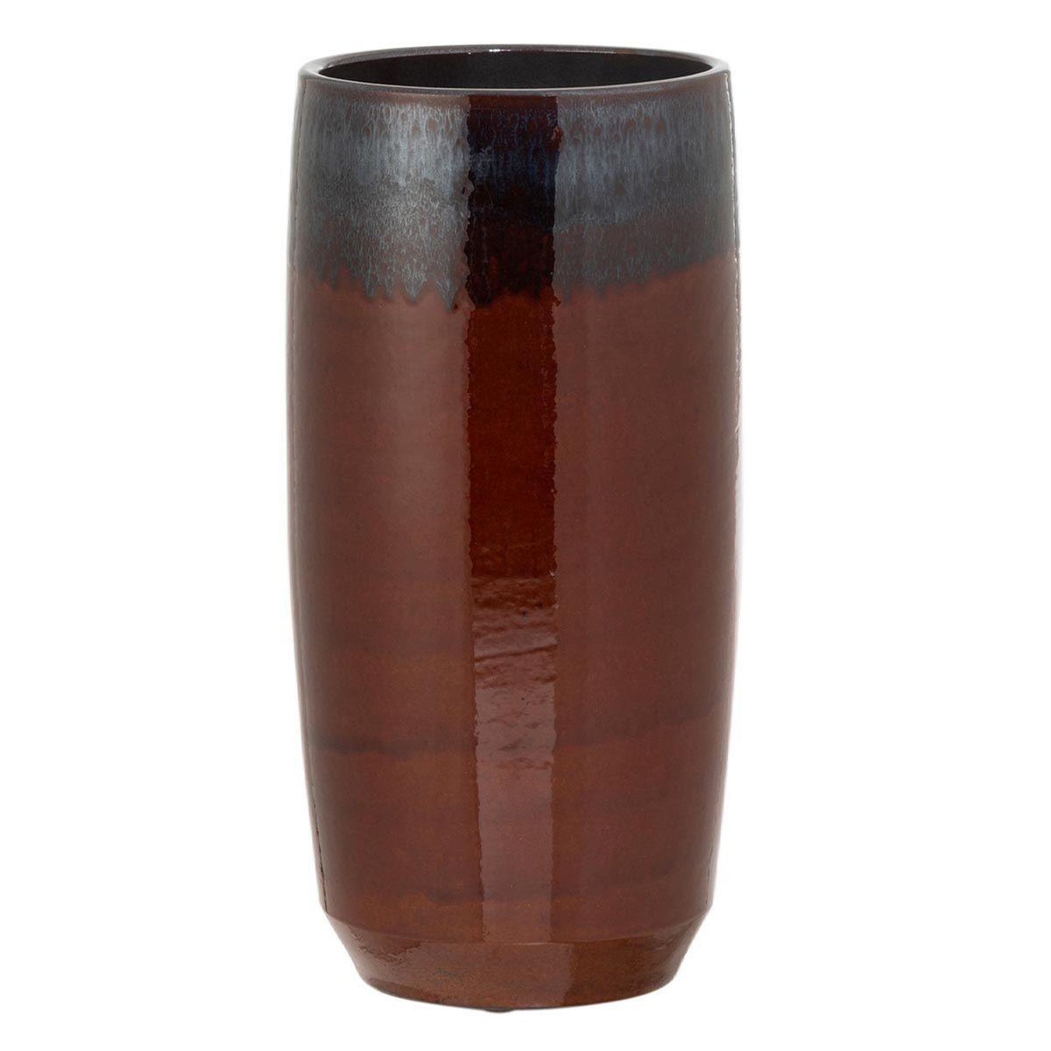 J-LINE Vase rond  bord céramique  45cm noir & rouge