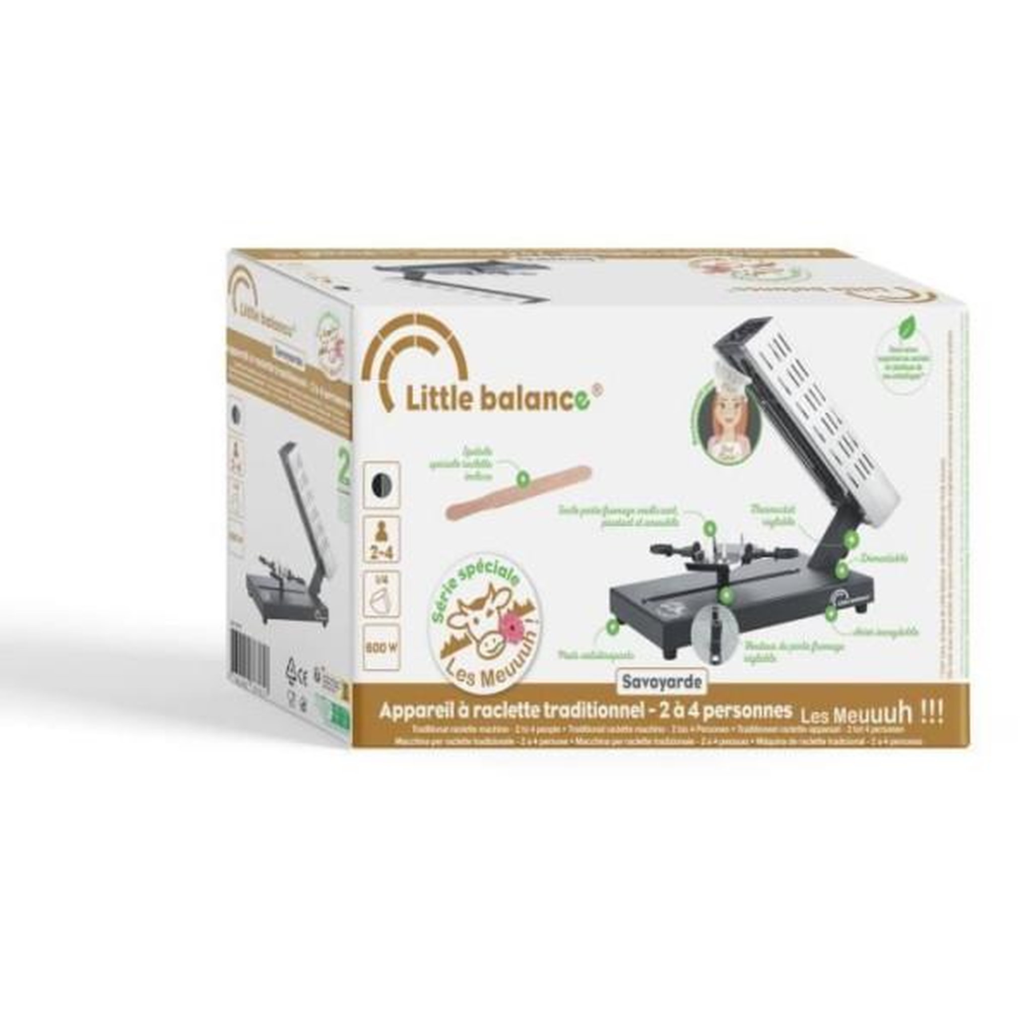 Voir la diapositive 4 : LITTLE BALANCE Appareil à raclette 4 personnes 600w - 8761