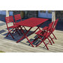 Voir la diapositive 6 : Paris Prix Ensemble Table de Jardin Pliante & 4 Chaises  Marius  140cm Rouge Carmin