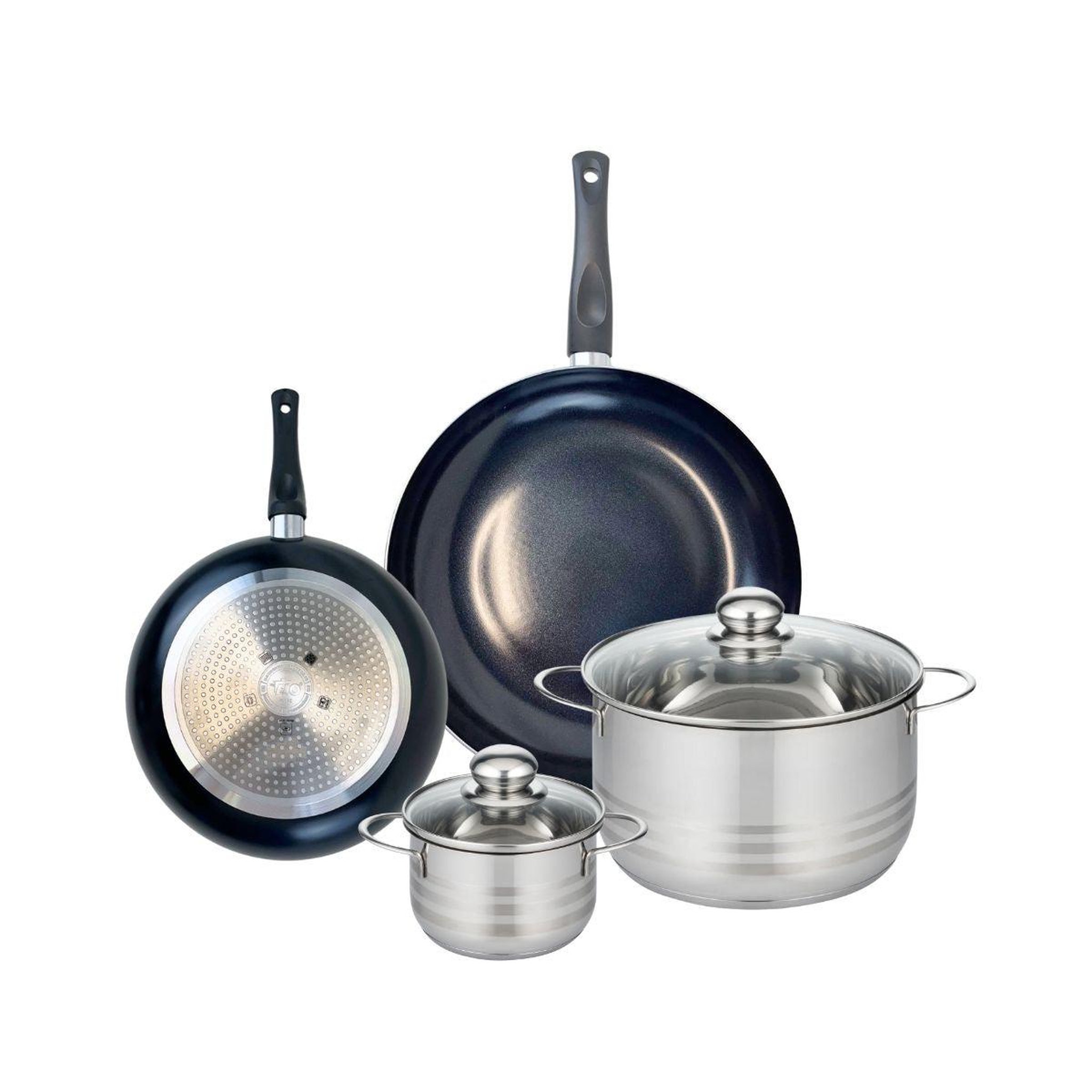 ELO Ensemble de 2 poêles de cuisson 24 et 32 cm et 2 faitouts 16 et 24 cm elo prima brillant