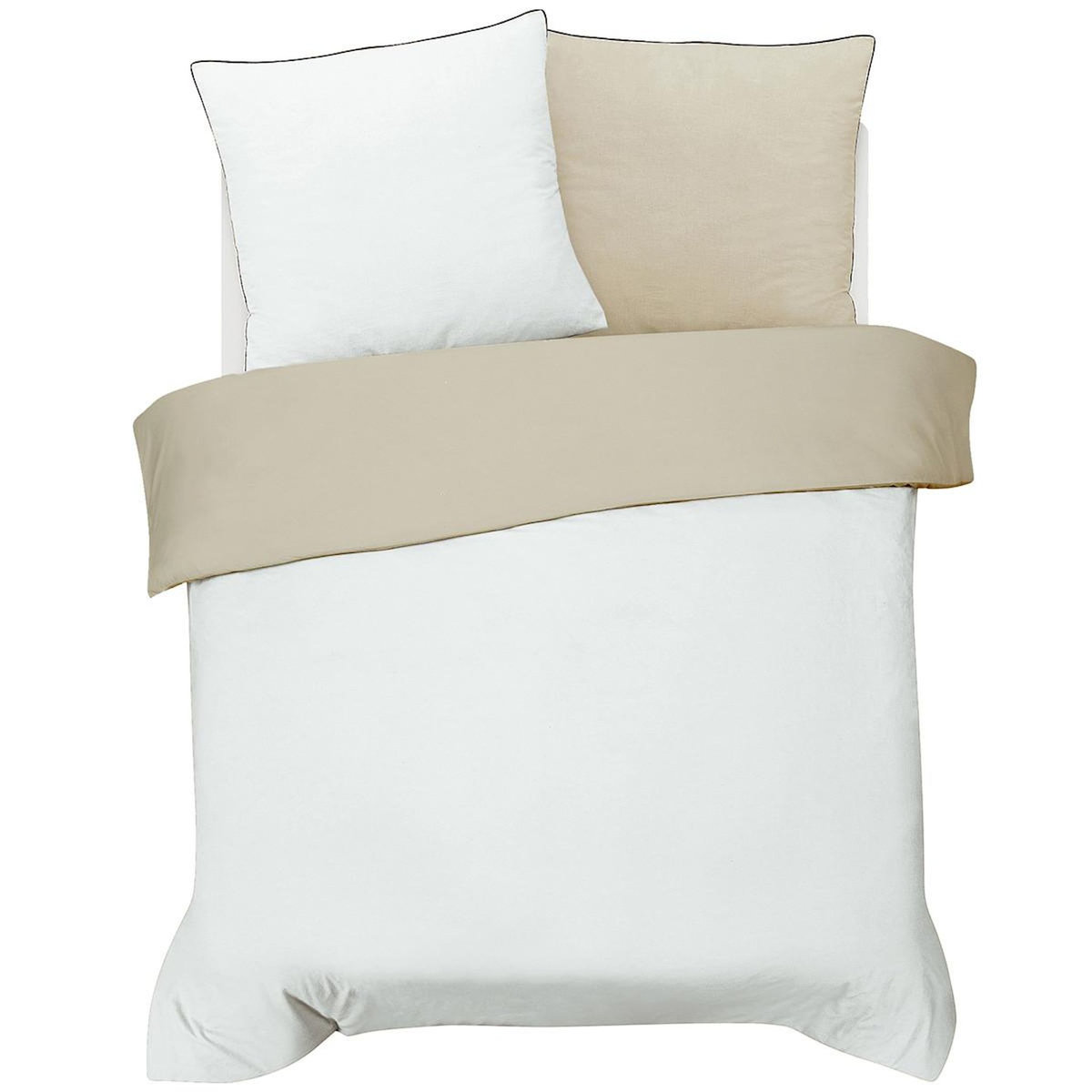 FUTURE HOME Parure de lit double bicolore