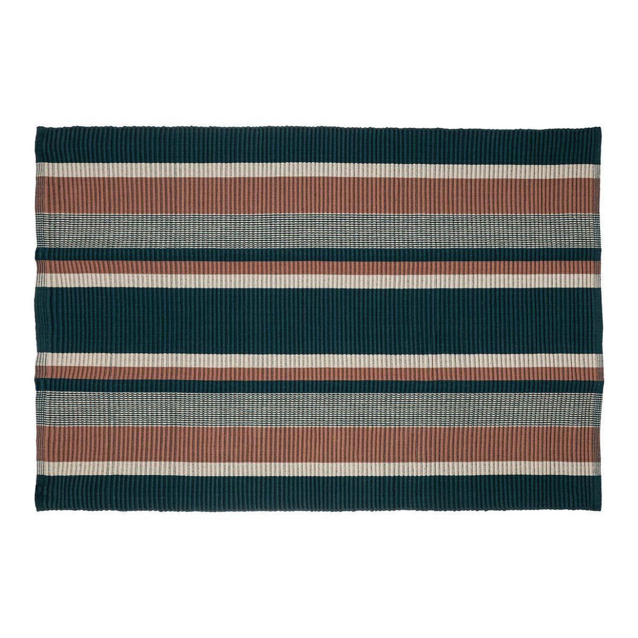 Voir la diapositive 1 : ATMOSPHERA Tapis cannelé  le collectionneur  120x170cm bleu canard