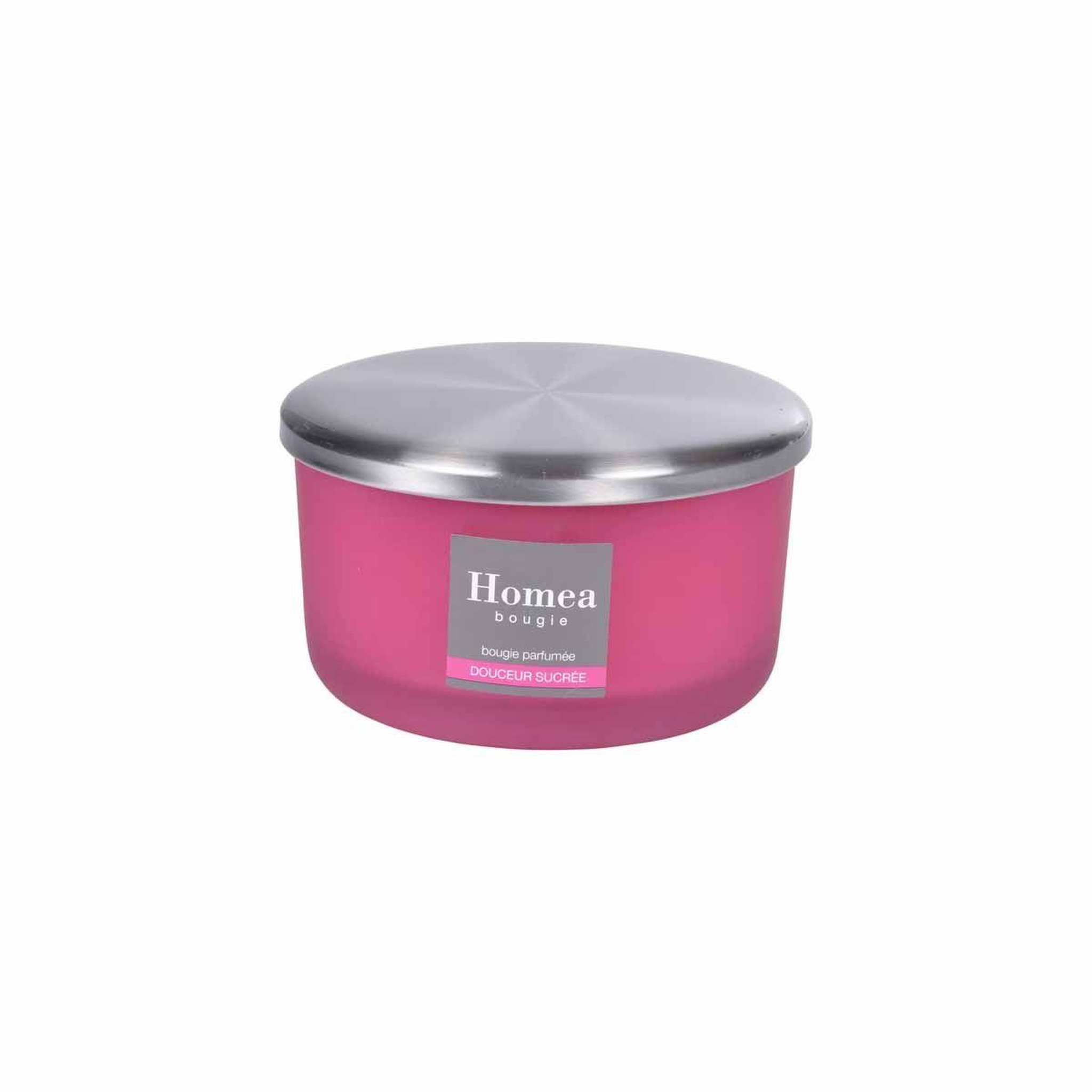 Voir la diapositive 2 : HOMEA Bougie parfumée verrine  tropical fresh  13cm douceur sucrée