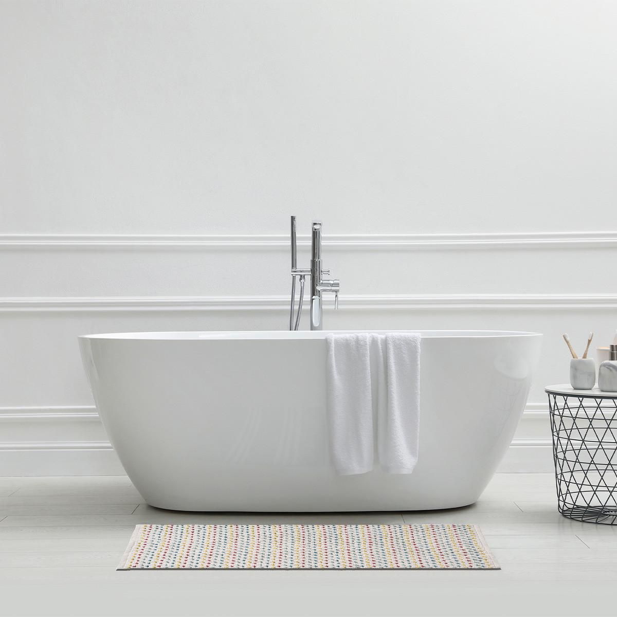 GUY LEVASSEUR Tapis de bain déco en coton chenille 60x120cm