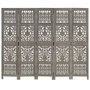 Voir la diapositive 5 : VIDAXL Cloison de separation 5 panneaux Gris 200x165 cm Bois manguier