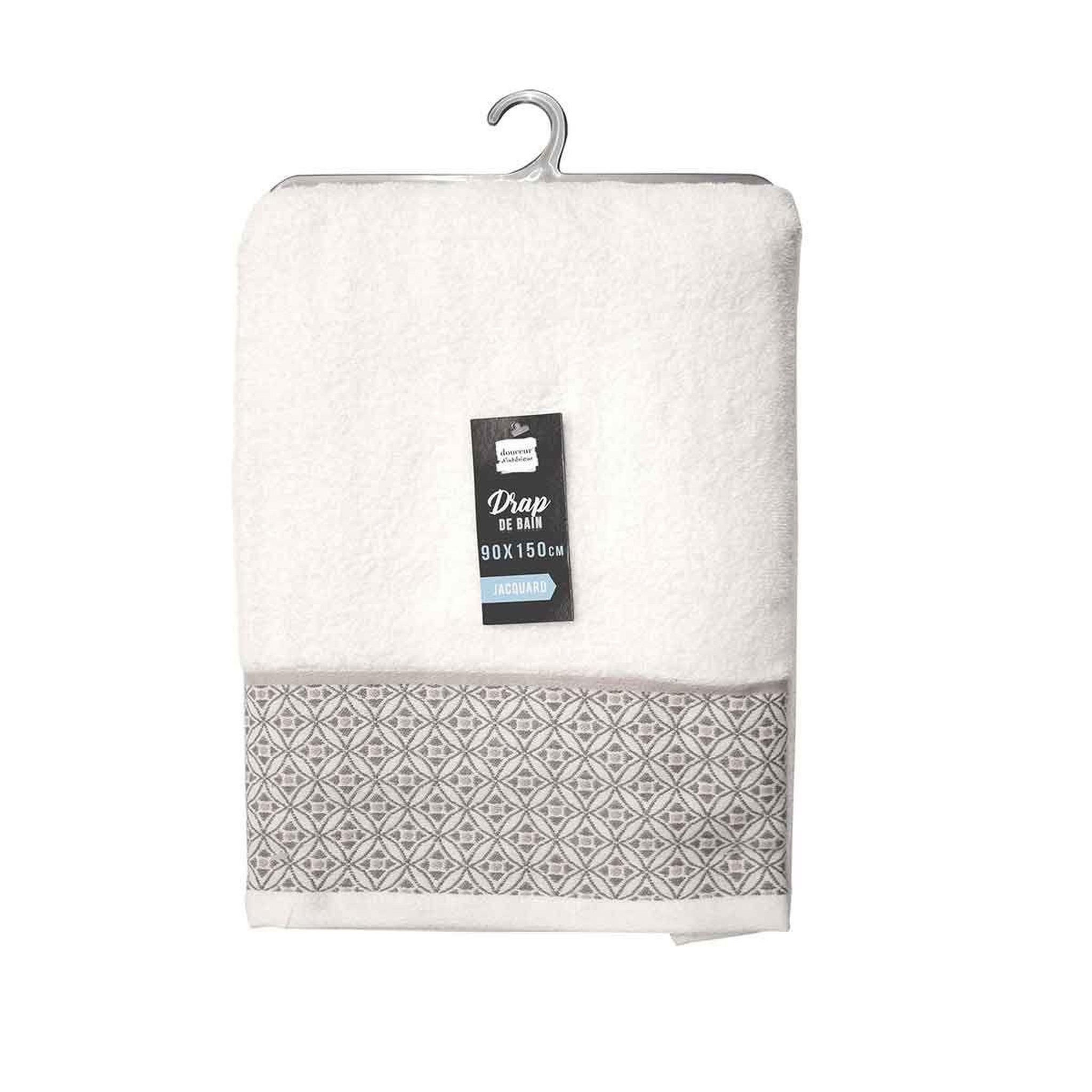 Voir la diapositive 5 : Douceur d'Intérieur Serviette de Toilette Jacquard  Belina  50x90cm Blanc