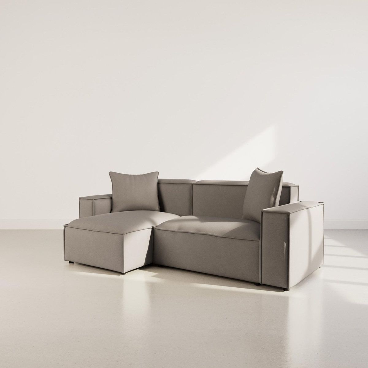 BEST MOBILIER Atlas - canapé d'angle réversible 4 places en velours texturé