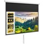 Voir la diapositive 1 : HOMCOM Écran de projection home-cinéma format 16:9 80 pouces 4K HD dim. 187L x 150H cm blanc
