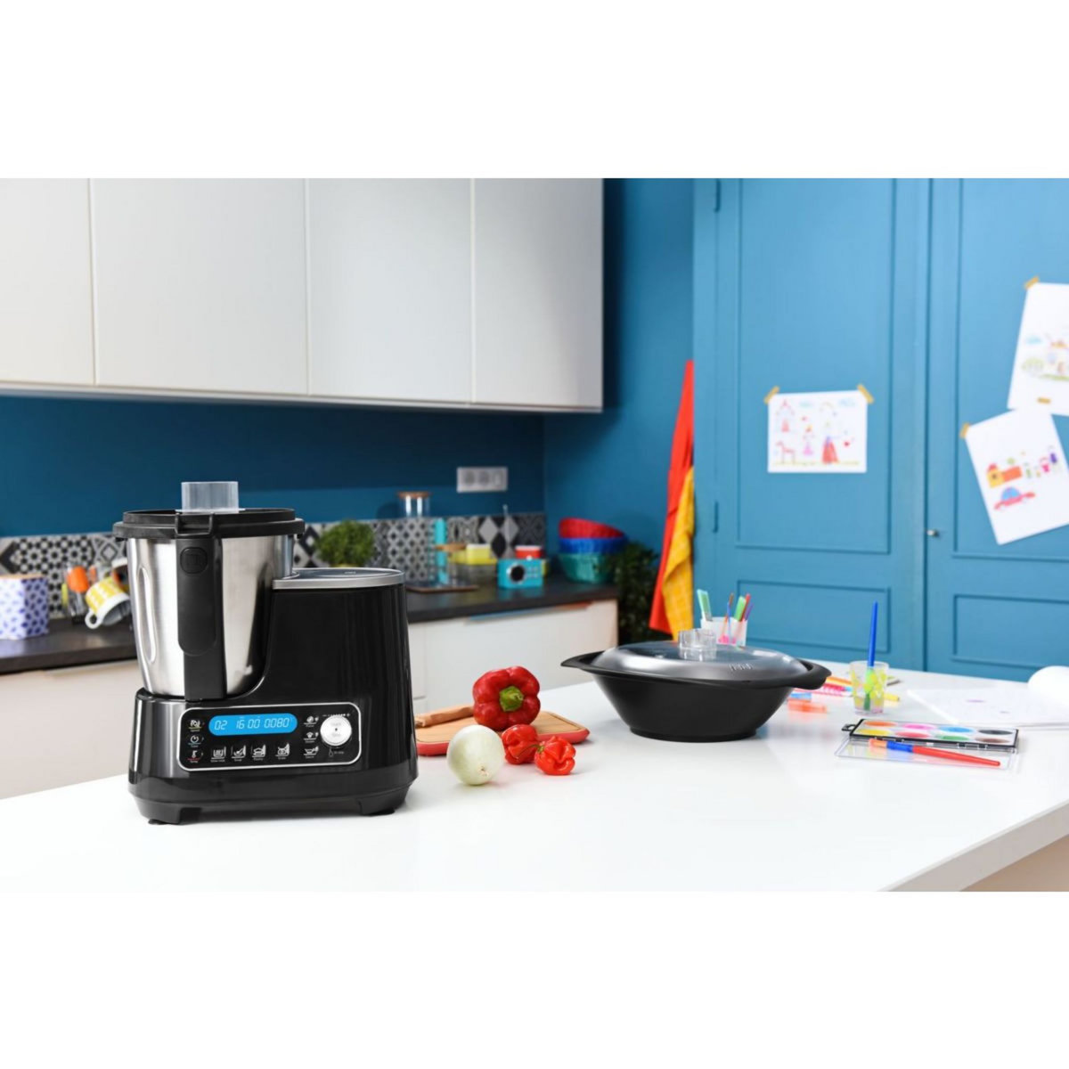 MOULINEX Robot cuiseur Clickchef noir HF456810 + cuiseur vapeur