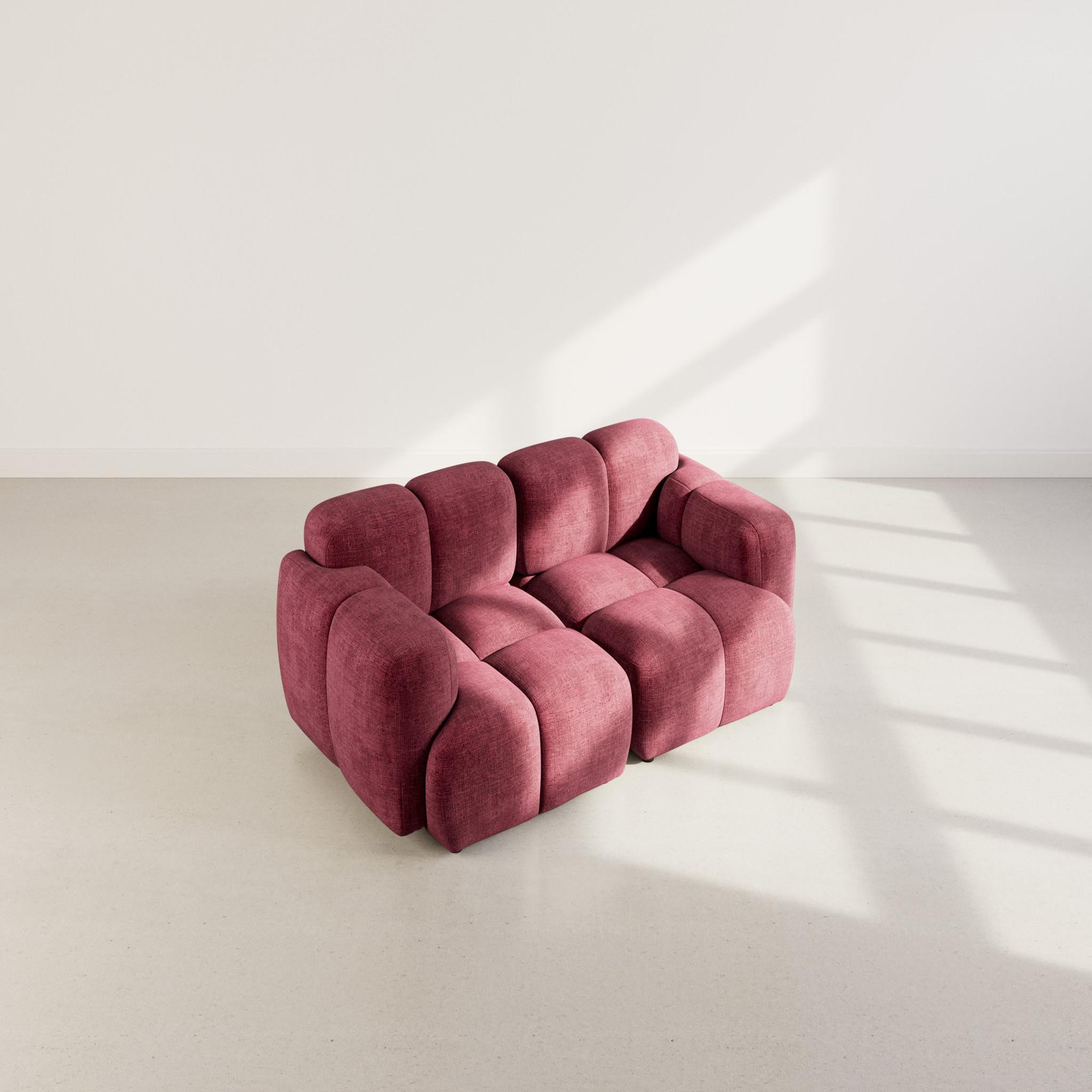 Voir la diapositive 3 : BEST MOBILIER Grace - canapé modulable 2 places en velours texturé