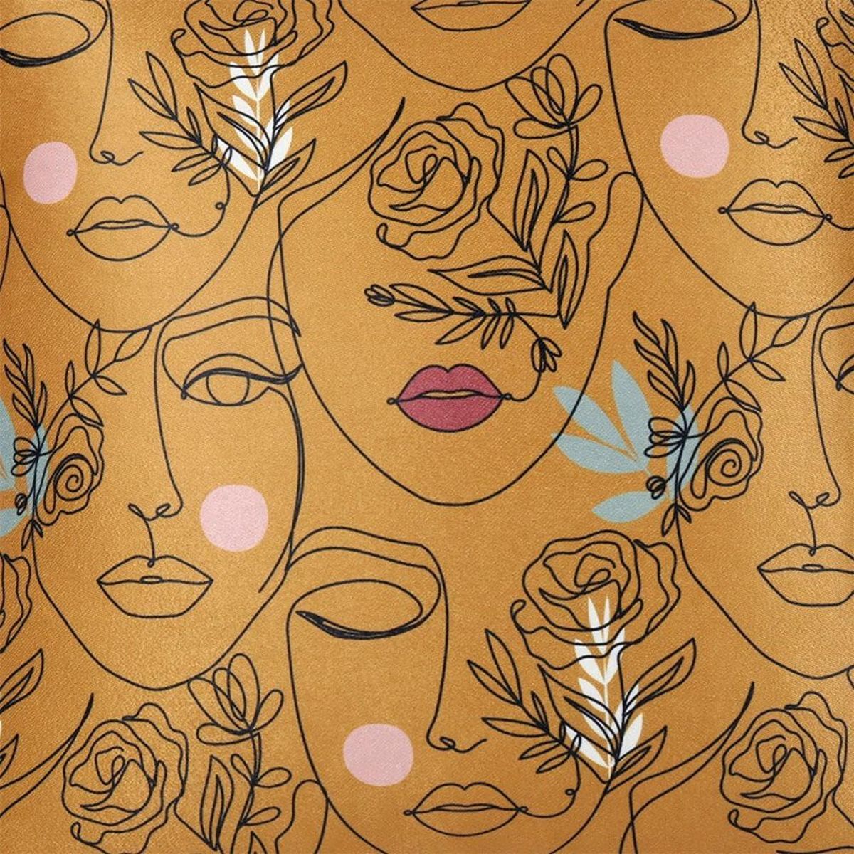 OSTARIA Housse de coussin 40x40 cm Visage moutarde