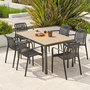 Voir la diapositive 3 : Paris Prix Ensemble Table de Jardin & 6 Fauteuils  Boston & Tiago  150cm Gris Anthracite