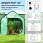 Voir la diapositive 5 : OUTSUNNY Mini serre de jardin pop up - porte zippée - dim. 150 x 148 x 148 cm - acier PE vert