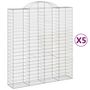 Voir la diapositive 2 : VIDAXL Paniers a gabions arques 5 pcs 200x50x220/240 cm Fer galvanise