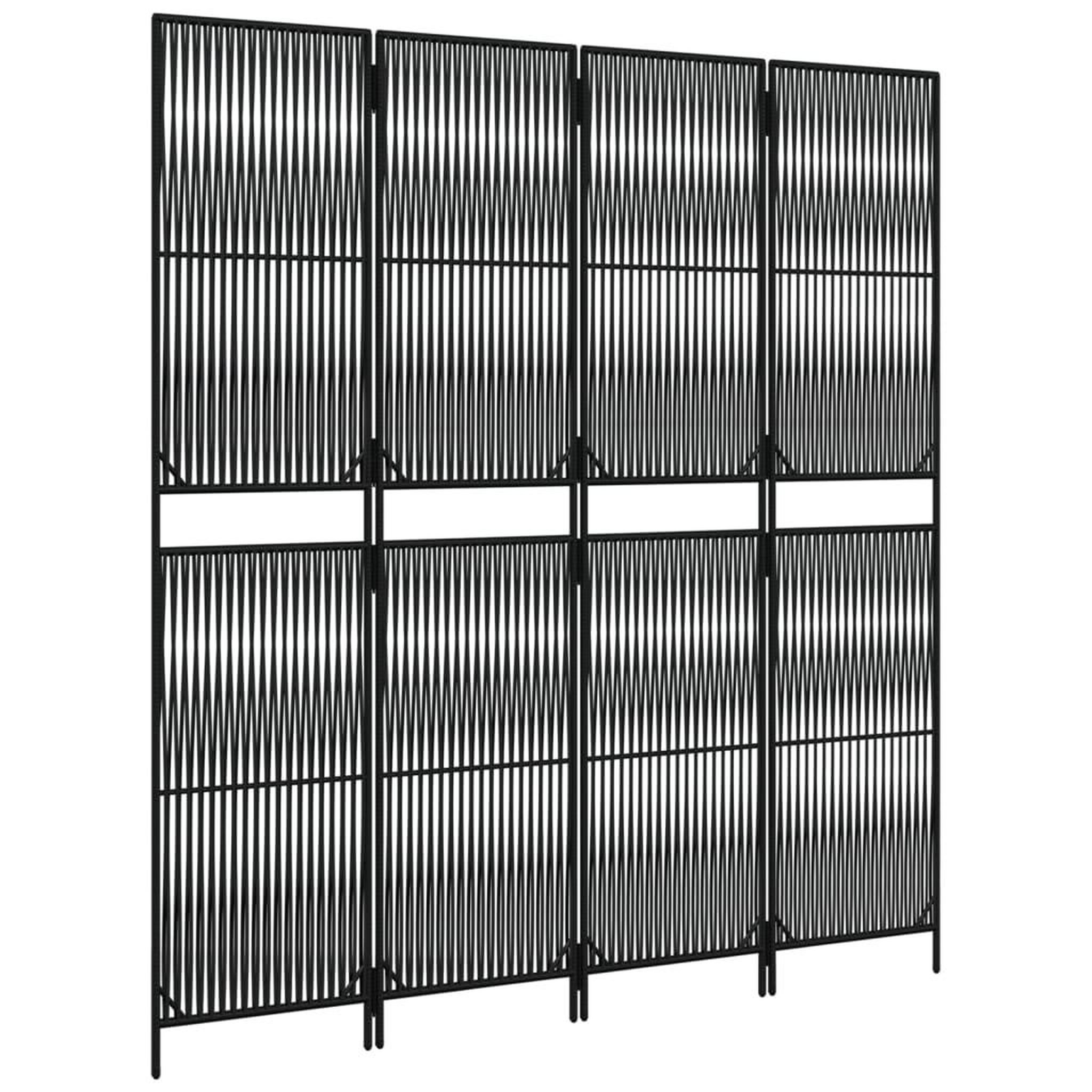 Voir la diapositive 4 : VIDAXL Cloison de separation 4 panneaux noir resine tressee