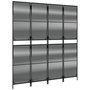 Voir la diapositive 4 : VIDAXL Cloison de separation 4 panneaux noir resine tressee