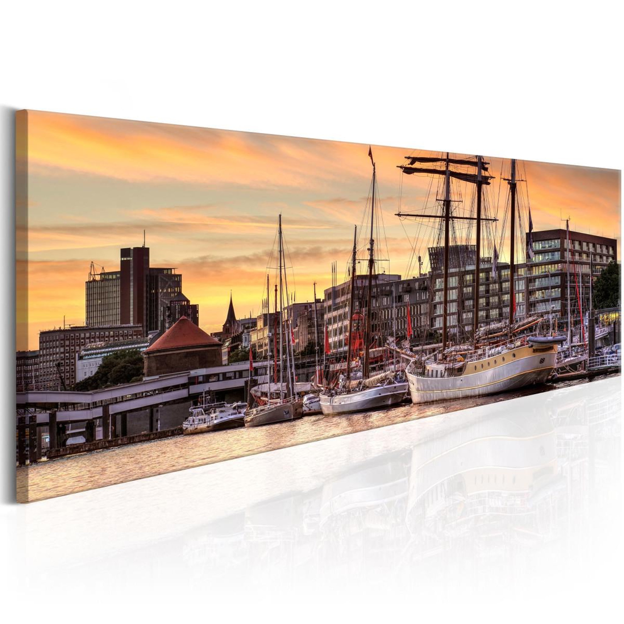Paris Prix Tableau imprimé  port in hamburg. Coloris disponibles : Multicolore