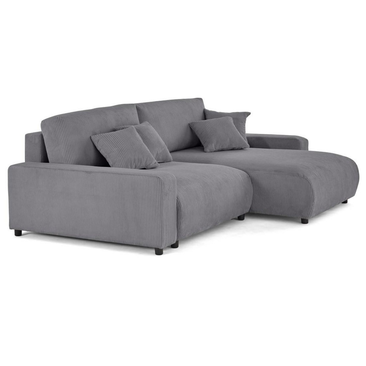 LISA DESIGN Pivoine - canapé d'angle 4 places réversible convertible avec 2 coffres en velours côtelé