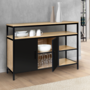 Voir la diapositive 3 : ID MARKET Buffet bas 2 portes noires 100 cm BOSTON design industriel