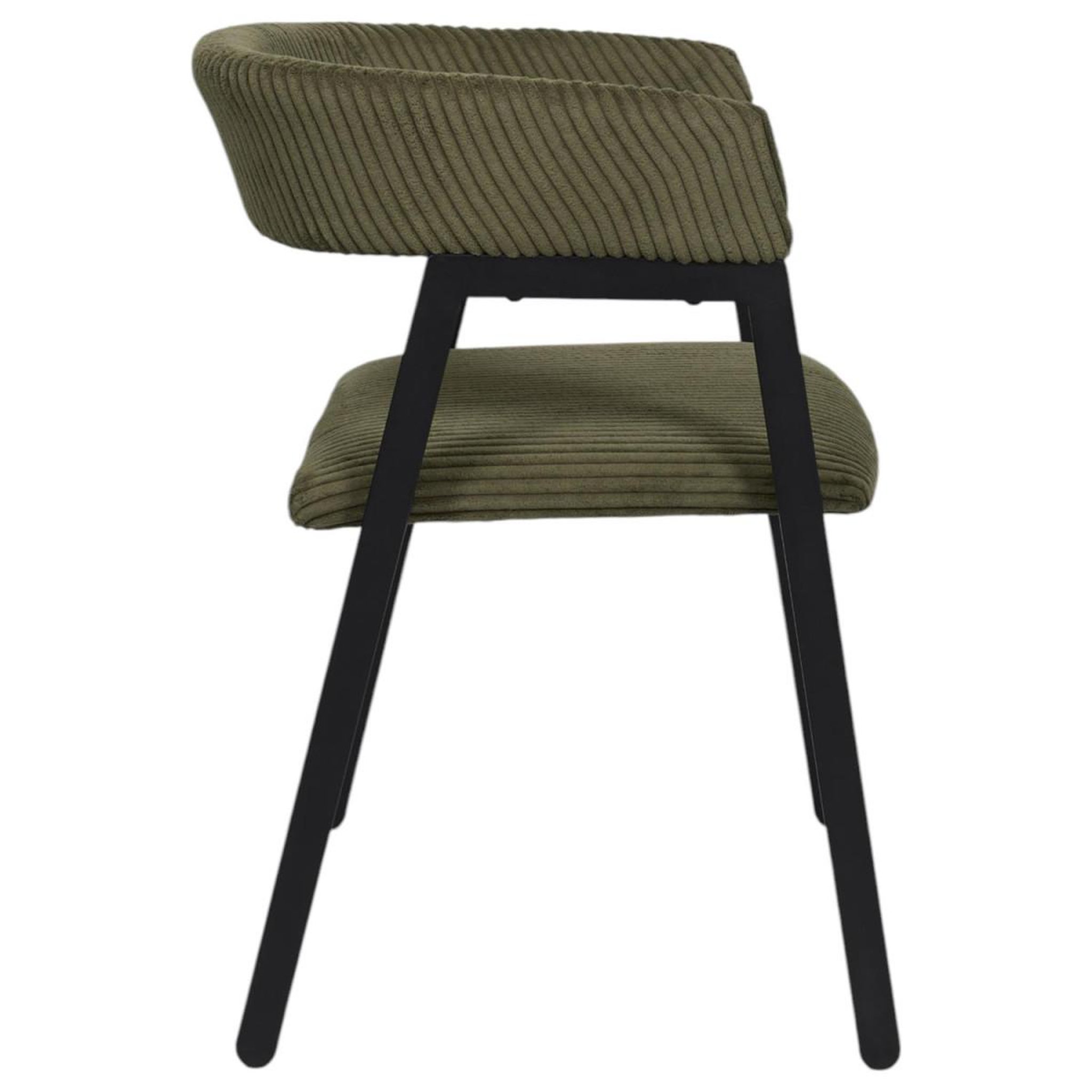 Voir la diapositive 4 : The Home Deco Factory Lot de 2 chaises design côtelé  scott  71cm vert
