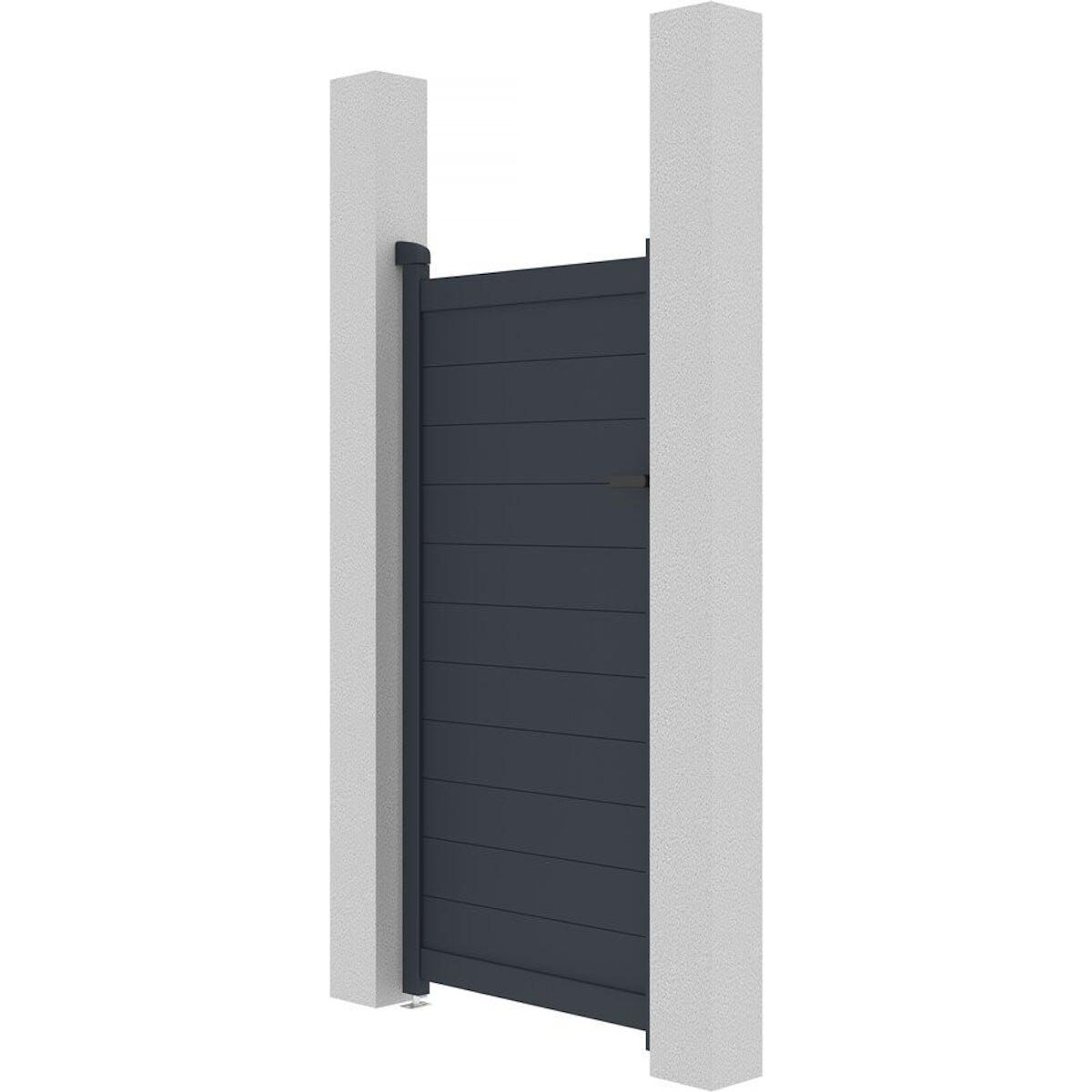 Habitat et Jardin Portillon aluminium  Marc  - 101.2 x 155.9 cm - Gris