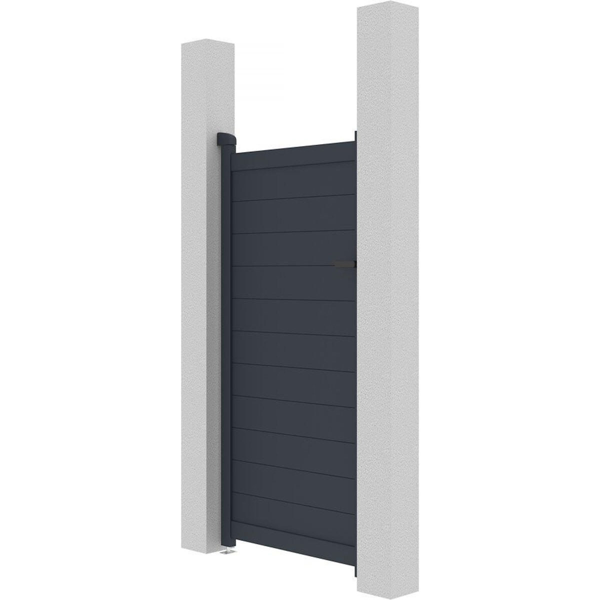 Habitat et Jardin Portillon aluminium  Marc  - 101.2 x 155.9 cm - Gris
