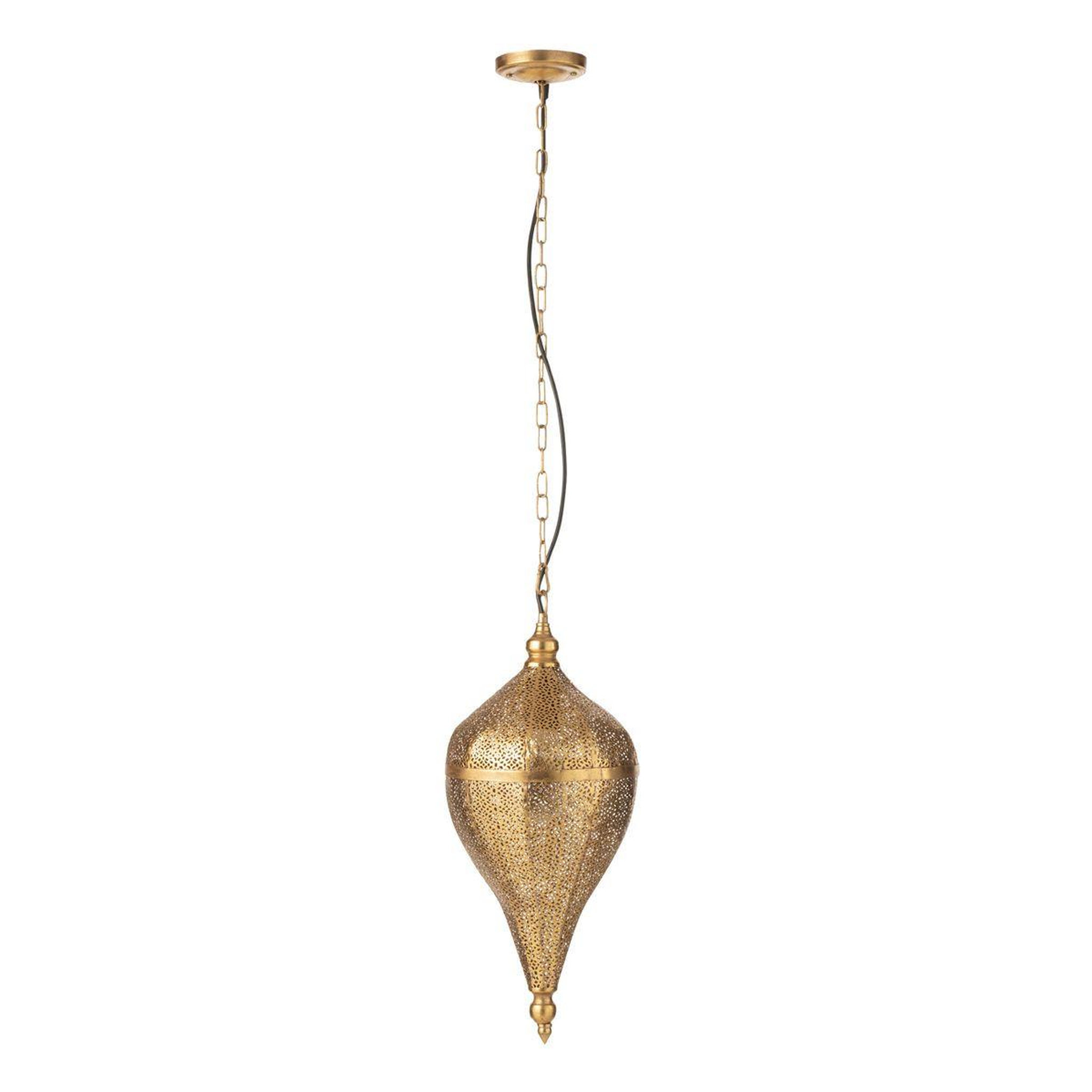 J-LINE Lampe Suspension en Métal  Goutte  53cm Or