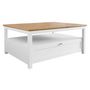 Voir la diapositive 3 : BEST MOBILIER Francesco - table basse - effet bois et blanc - 1 tiroir et 1 niche - 104 cm