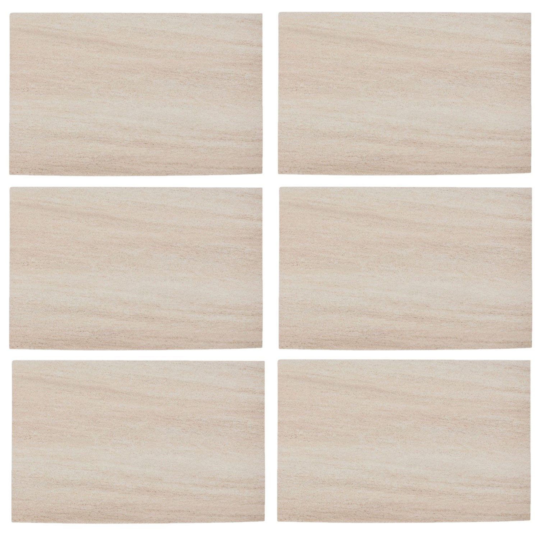 ATMOSPHERA Lot de 6 sets de table effet travertin AUTHENTIQUE - 45 x 30 cm