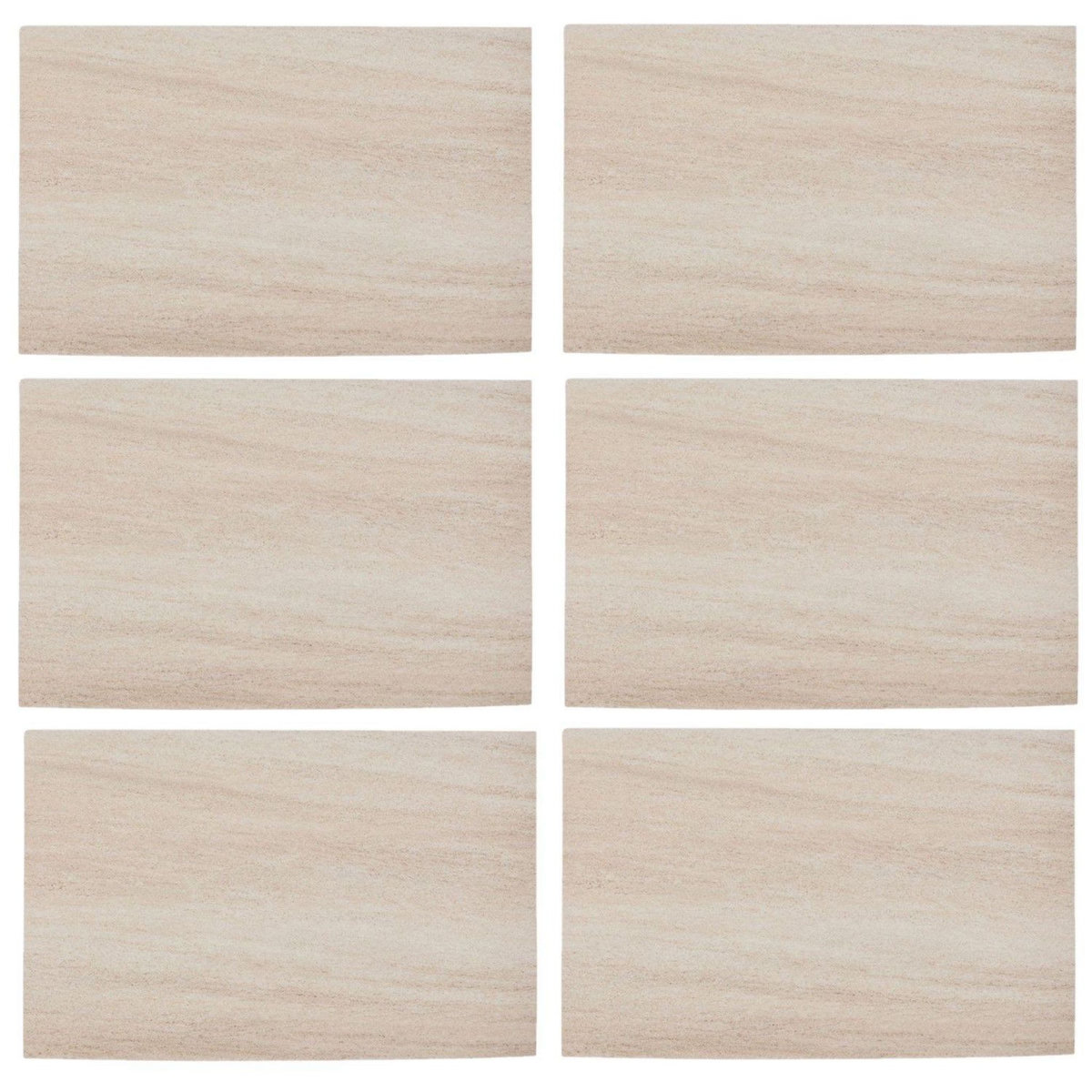 ATMOSPHERA Lot de 6 sets de table effet travertin AUTHENTIQUE - 45 x 30 cm