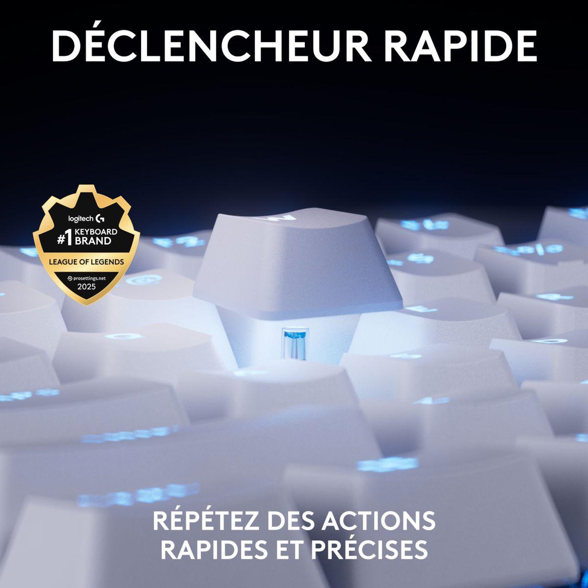 Voir la diapositive 3 : Logitech Clavier gamer G Pro X TKL Rapid Blanc