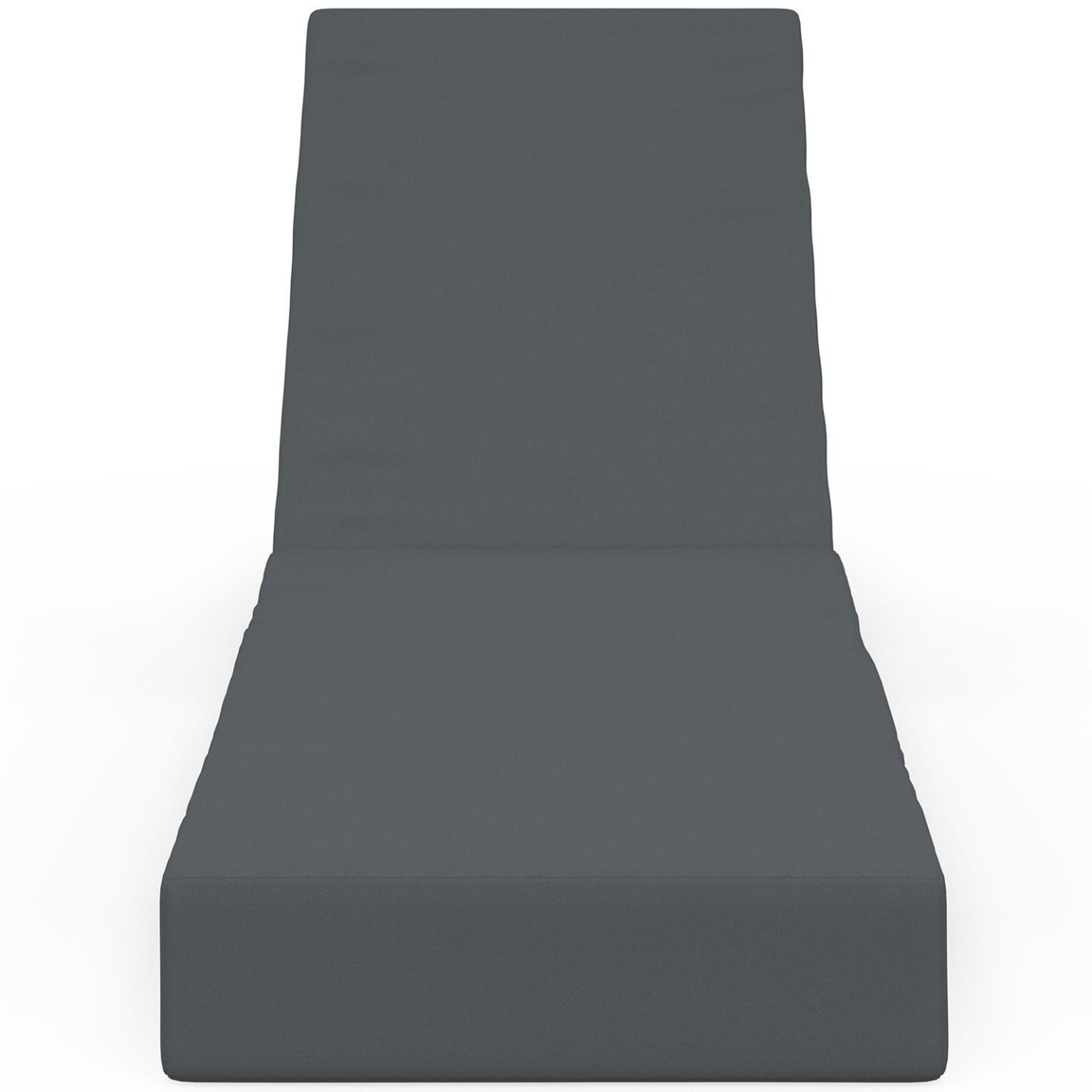 Voir la diapositive 3 : ID MARKET Lit de piscine, bain de soleil confortable, chaise longue avec dossier en métal inclinable 4 positions et matelas gris