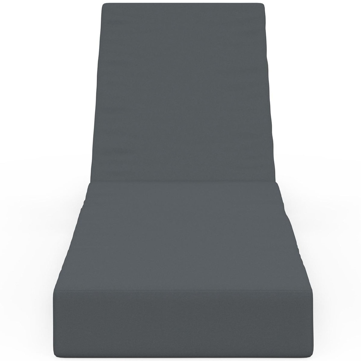 ID MARKET Lit de piscine, bain de soleil confort dossier métal inclinable 4 positions et matelas gris