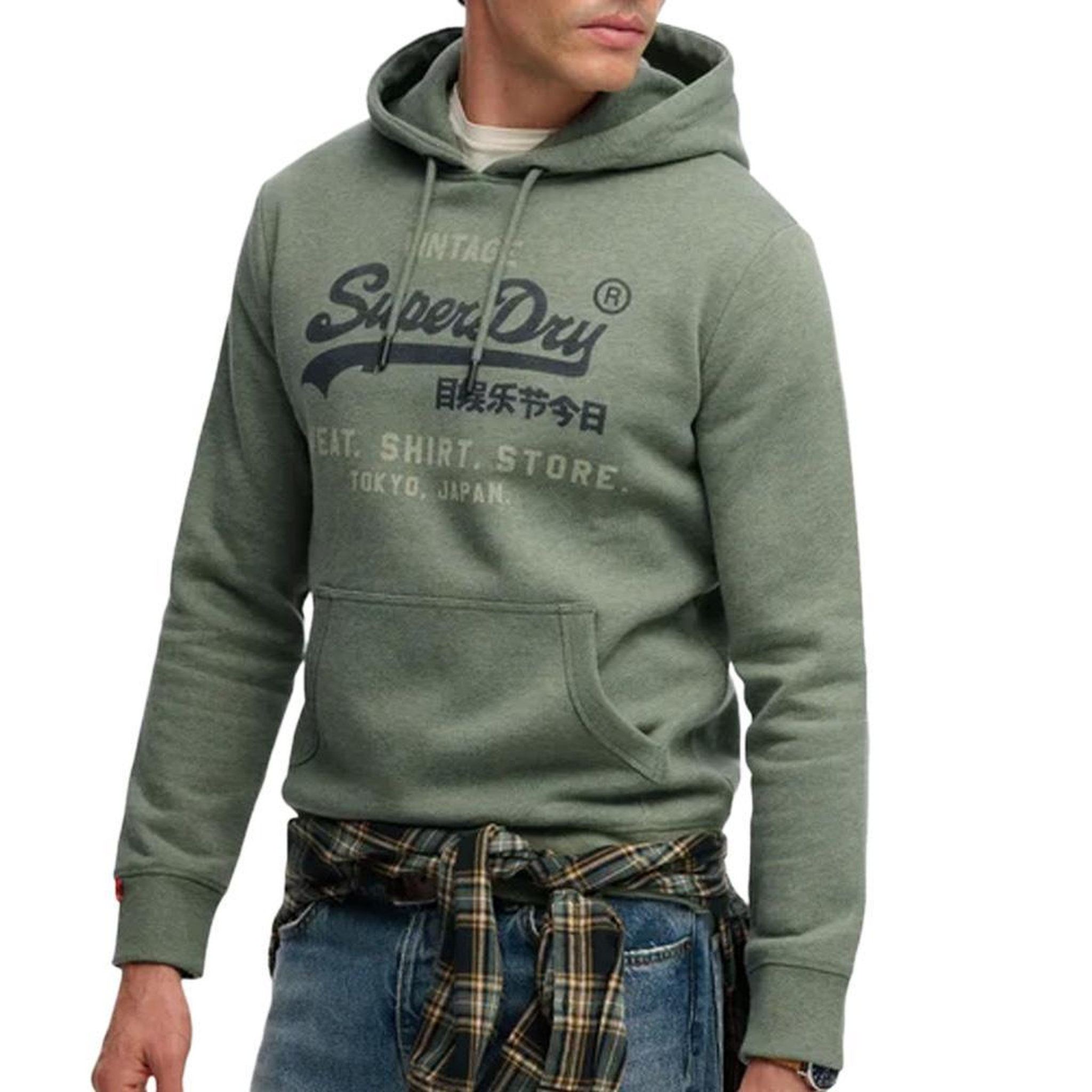 SUPERDRY Sweat Vert Homme Superdry Vl Heritage. Coloris disponibles : Vert