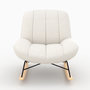 Voir la diapositive 6 : Rendez vous déco Rocking chair en tissu bouclette blanc cassé-Alvin