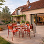 Voir la diapositive 5 : CONCEPT USINE Ensemble table de jardin carrée 70cm et 4 chaises terracotta BERGAME