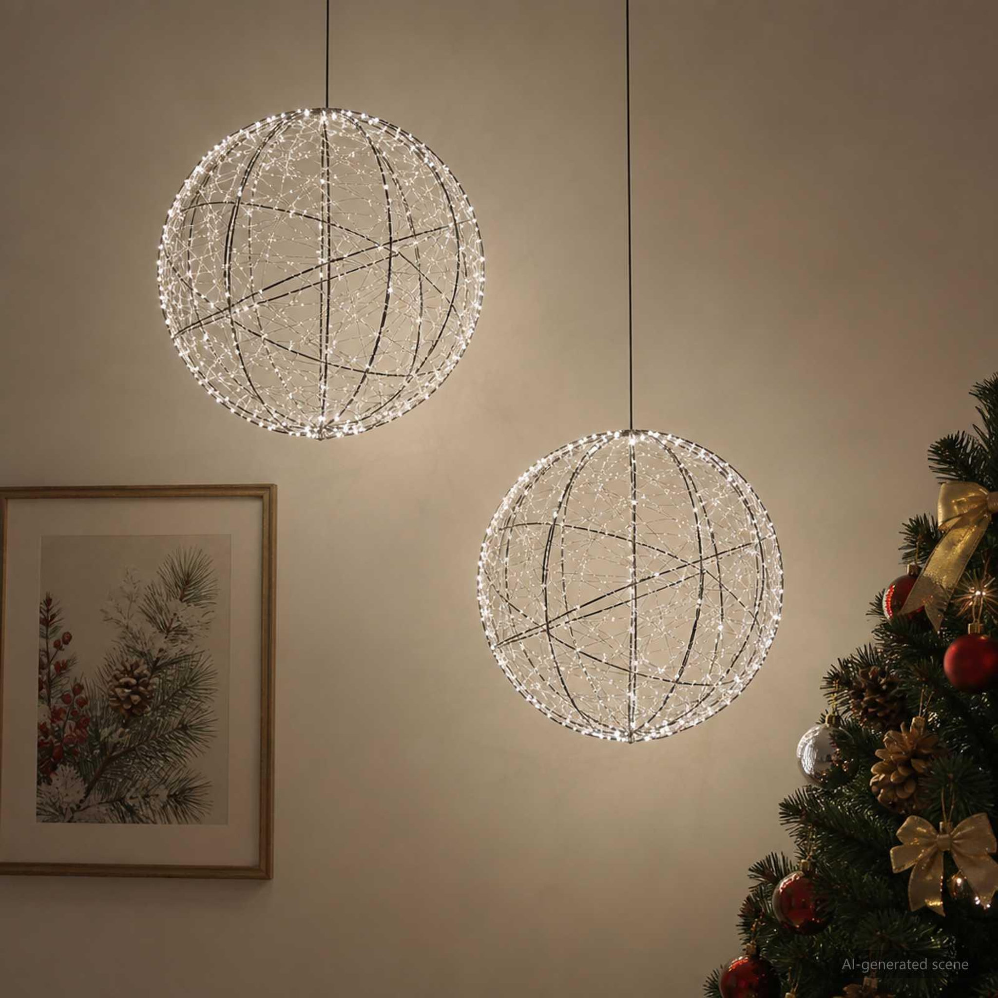 Voir la diapositive 2 : VIDAXL Lumiere de finial de Noël 2 pc 1000 LED Blanc froid
