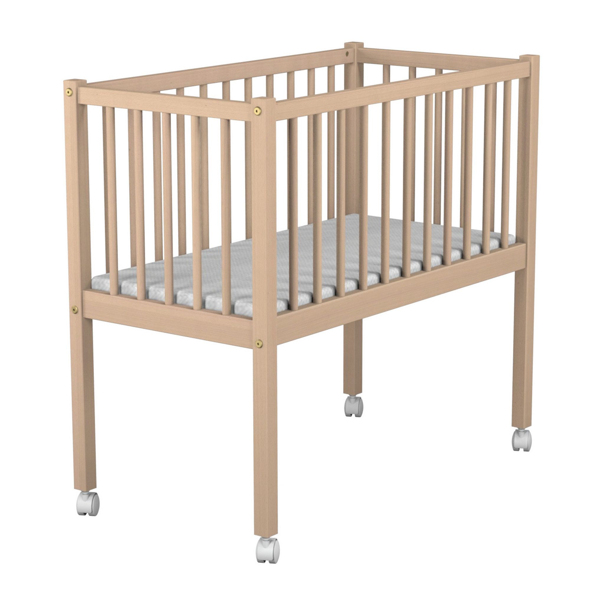 AT4 Berceau avec matelas 80 x 40 cm ESSENTIEL Hêtre brut