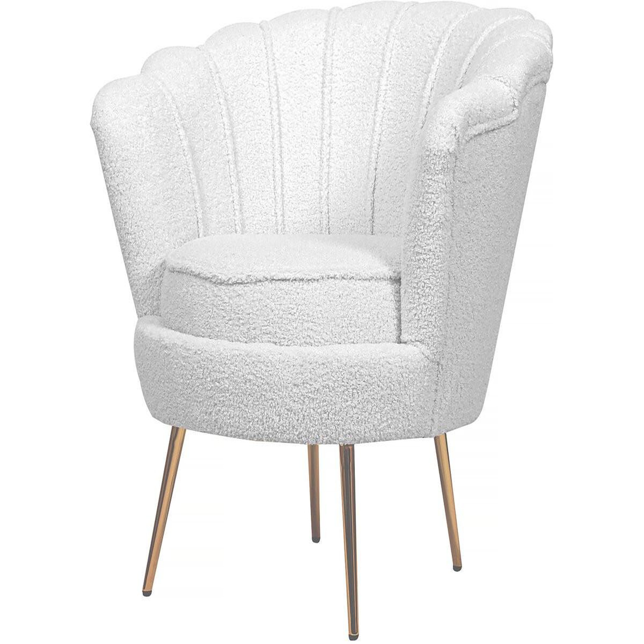 Habitat et Jardin Fauteuil bouclette  floria  - 75 x 68 x 77,5 cm -  blanc