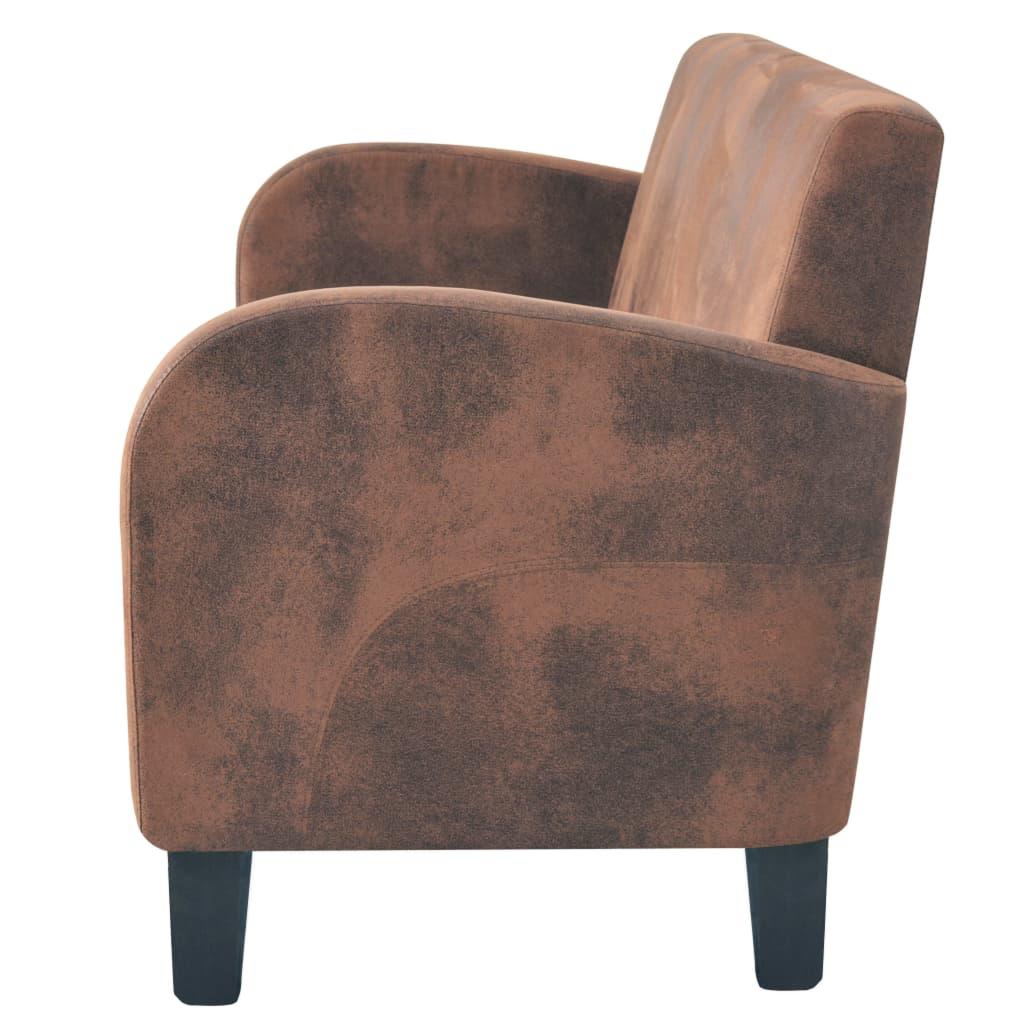 Voir la diapositive 3 : VIDAXL Canape a 3 places Daim synthetique Marron