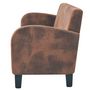 Voir la diapositive 3 : VIDAXL Canape a 3 places Daim synthetique Marron
