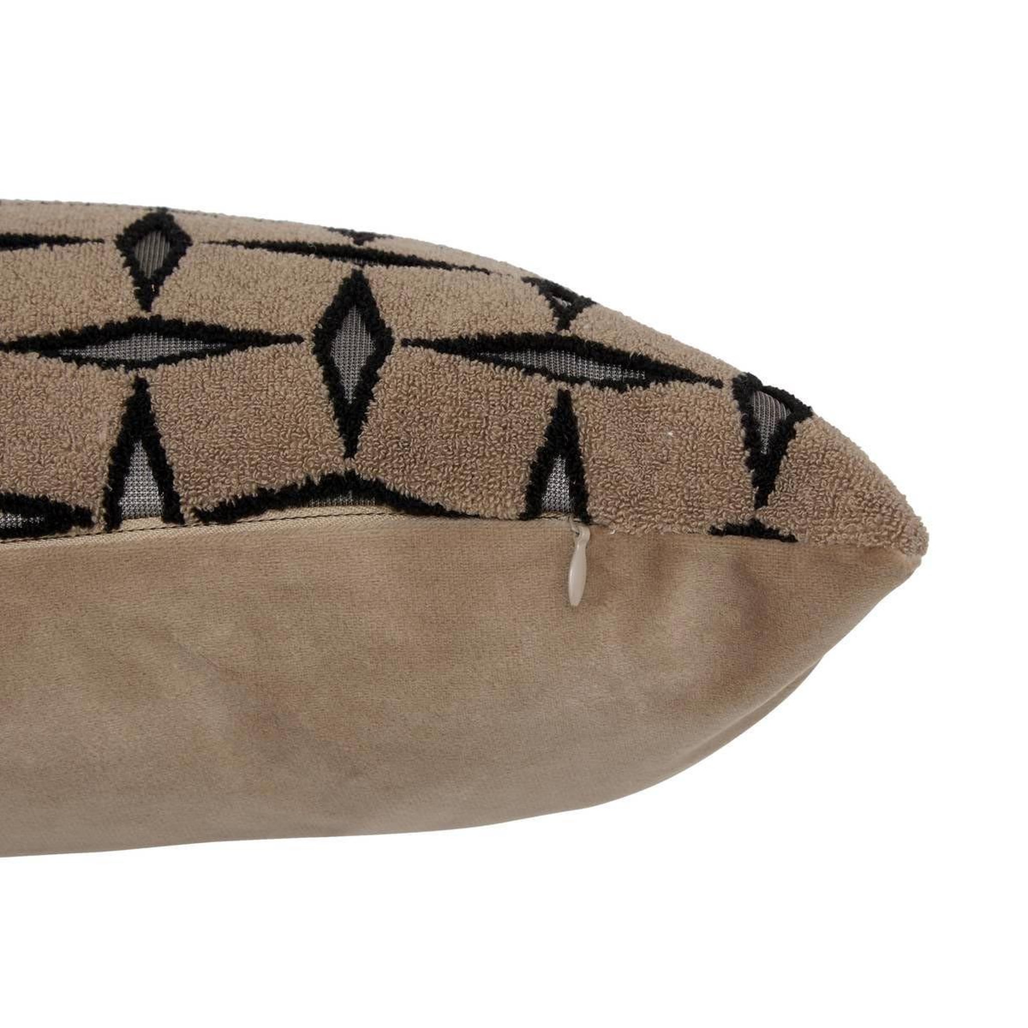 Voir la diapositive 3 : ATMOSPHERA Coussin déco jacquard  diamant  30x50cm marron