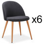 Voir la diapositive 2 : Paris Prix Lot de 6 Chaises Scandinaves Tissu  Morro  78cm Gris Foncé