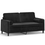 Voir la diapositive 2 : VIDAXL Canape 2 places avec oreillers decoratifs noir 140 cm velours