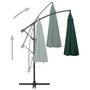 Voir la diapositive 4 : VIDAXL Parasol suspendu avec poteau en aluminium Vert 3 m
