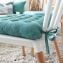 Voir la diapositive 2 : Paris Prix Galette de Chaise Piquée  Cambria  38x38cm Bleu Glacier