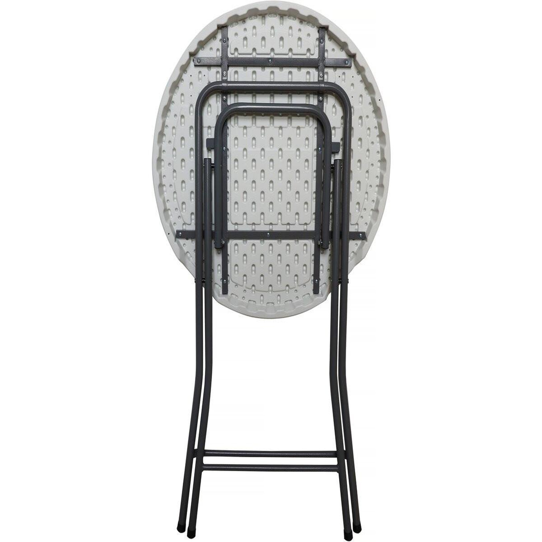 Voir la diapositive 3 : Habitat et Jardin Table haute pliante en plastique ø 80 cm  lili  - blanc