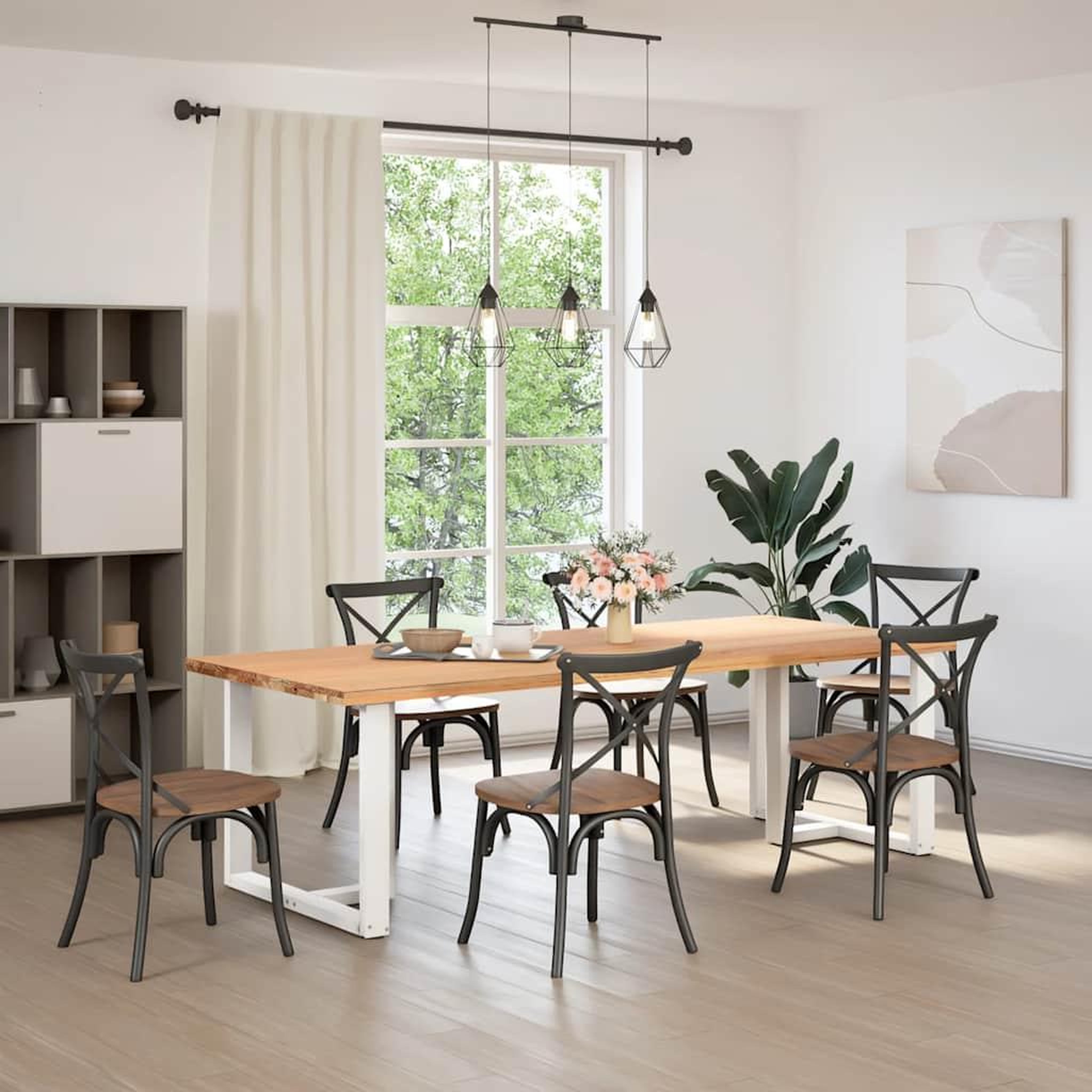Voir la diapositive 2 : VIDAXL Pieds de table a manger forme de T 2 pcs blanc 90x35x(72-73) cm